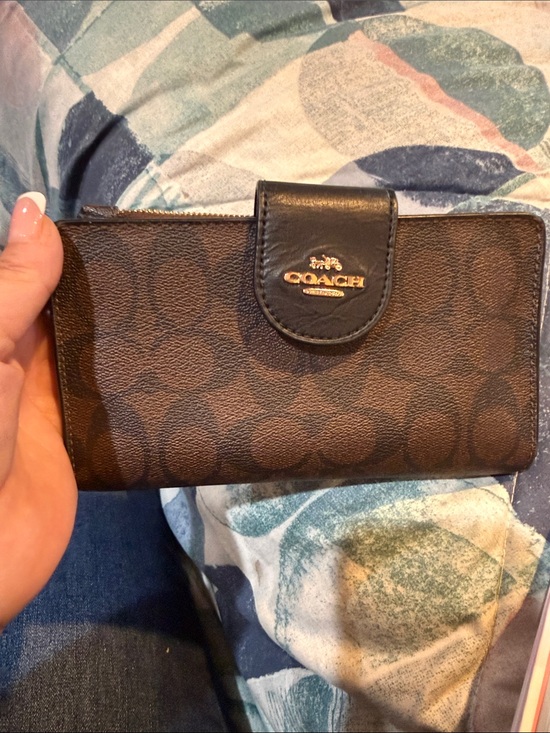 Coach Other - Coach Brown and Black Signature Canvas phone Wallet